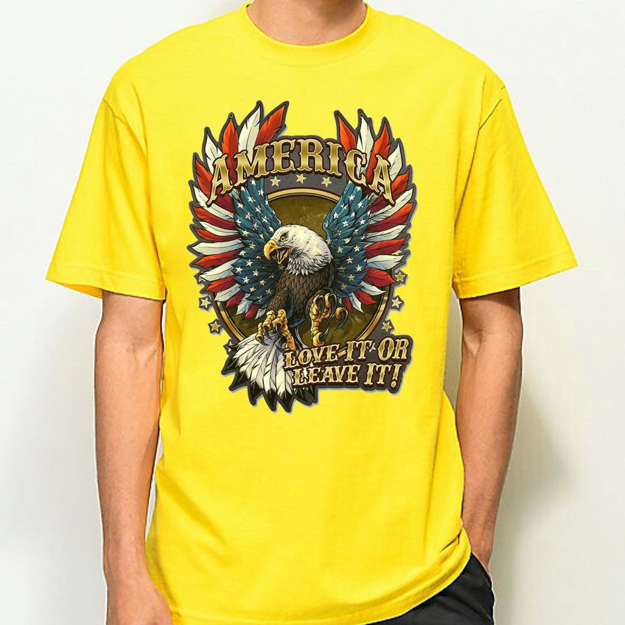 Áo thun Nam in hình Đại Bàng Mỹ Eagle America - Form Rộng BIGSIZE F1099