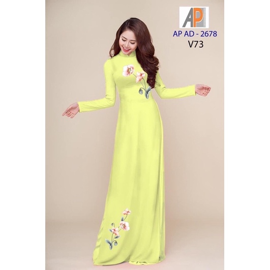 Vải may áo dài in 3D hoạ tiết hoa xinh xắn