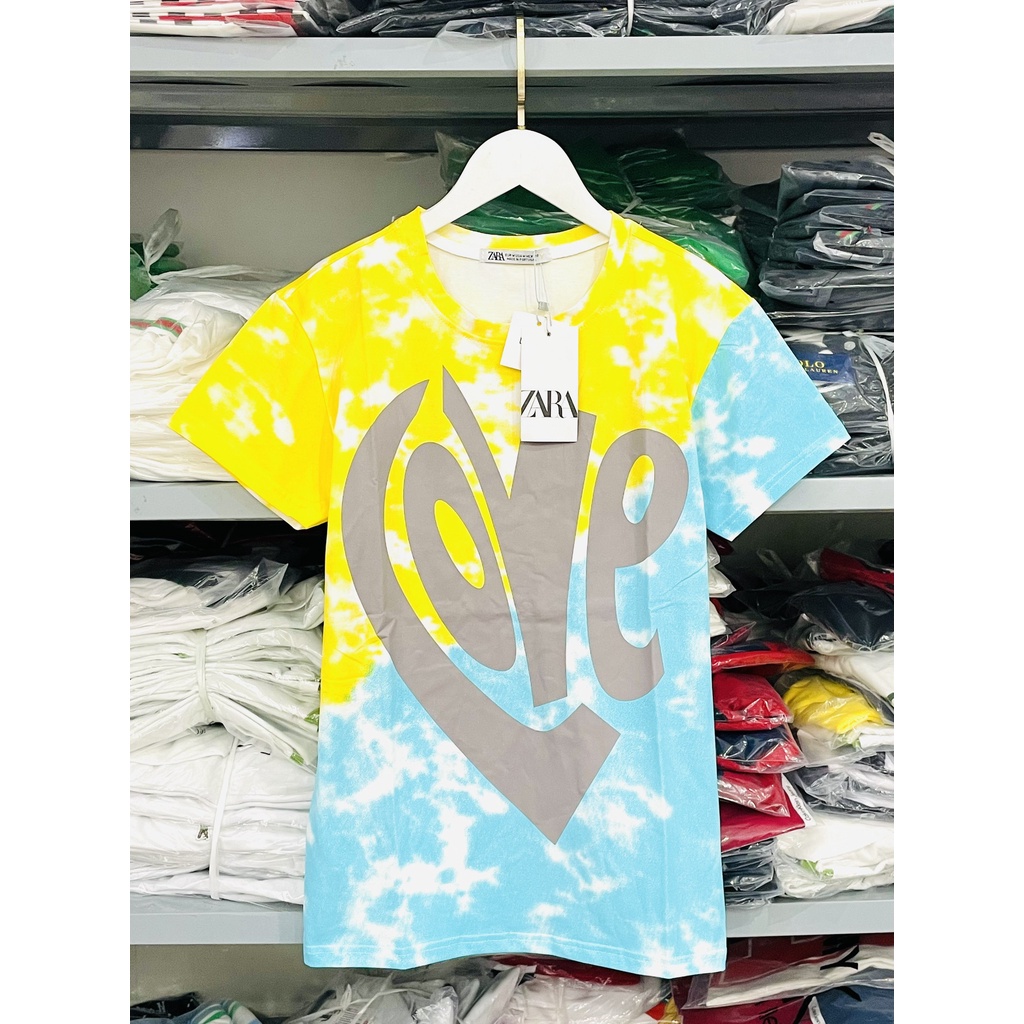 ÁO THUN ZARA VNXK HỌA TIẾ - COTTON 100% 4C FORM CHÂU ÂU