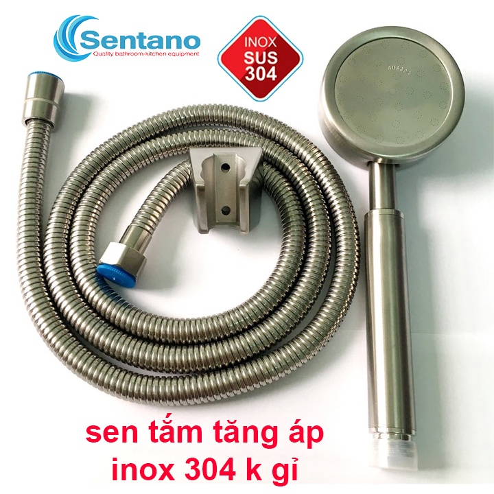 Vòi sen tắm SENTANO 100% INOX 304 bát sen dày - Tay sen tắm tăng áp tia min massage cao cấp không gỉ sét