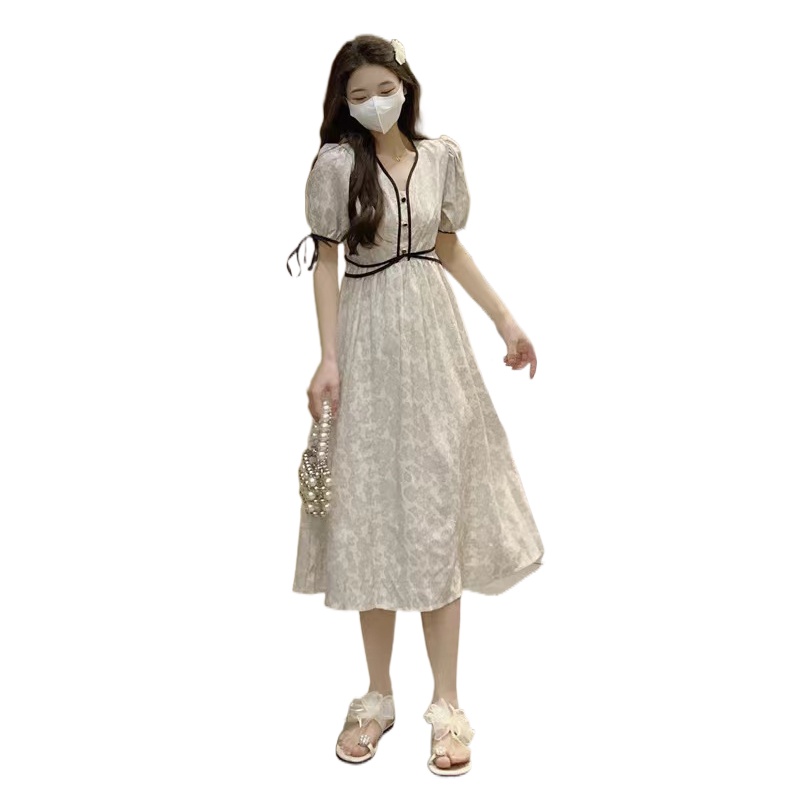 Đầm PERTY nhấn eo ôm dáng phong cách cổ điển thời trang mùa hè dành cho nữ