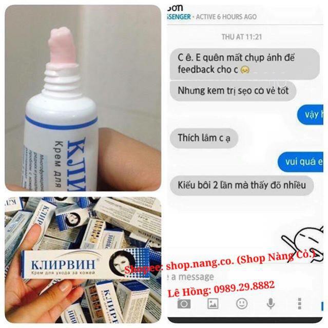 Kem Sẹo Nga Klirvin - Xóa sẹo, thâm, rạn da... Giúp phục hồi các tổn thương trên da, thúc đẩy tái tạo da