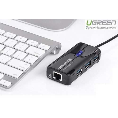 [Mã SKAMPUSHA7 giảm 8% đơn 250k]Cáp Chuyển Đổi Ugreen USB 3.0 Sang RJ45 3 x USB 3.0 20265 (15cm) - Hàng chính hãng