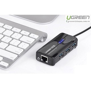 Cáp Chuyển Đổi Ugreen USB 3.0 Sang RJ45 3 x USB 3.0 20265 (15cm) - Hàng chính hãng