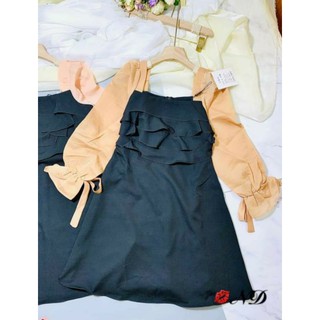 Đầm Tiểu Thư Tay Cột Nơ ( có ảnh thật )
