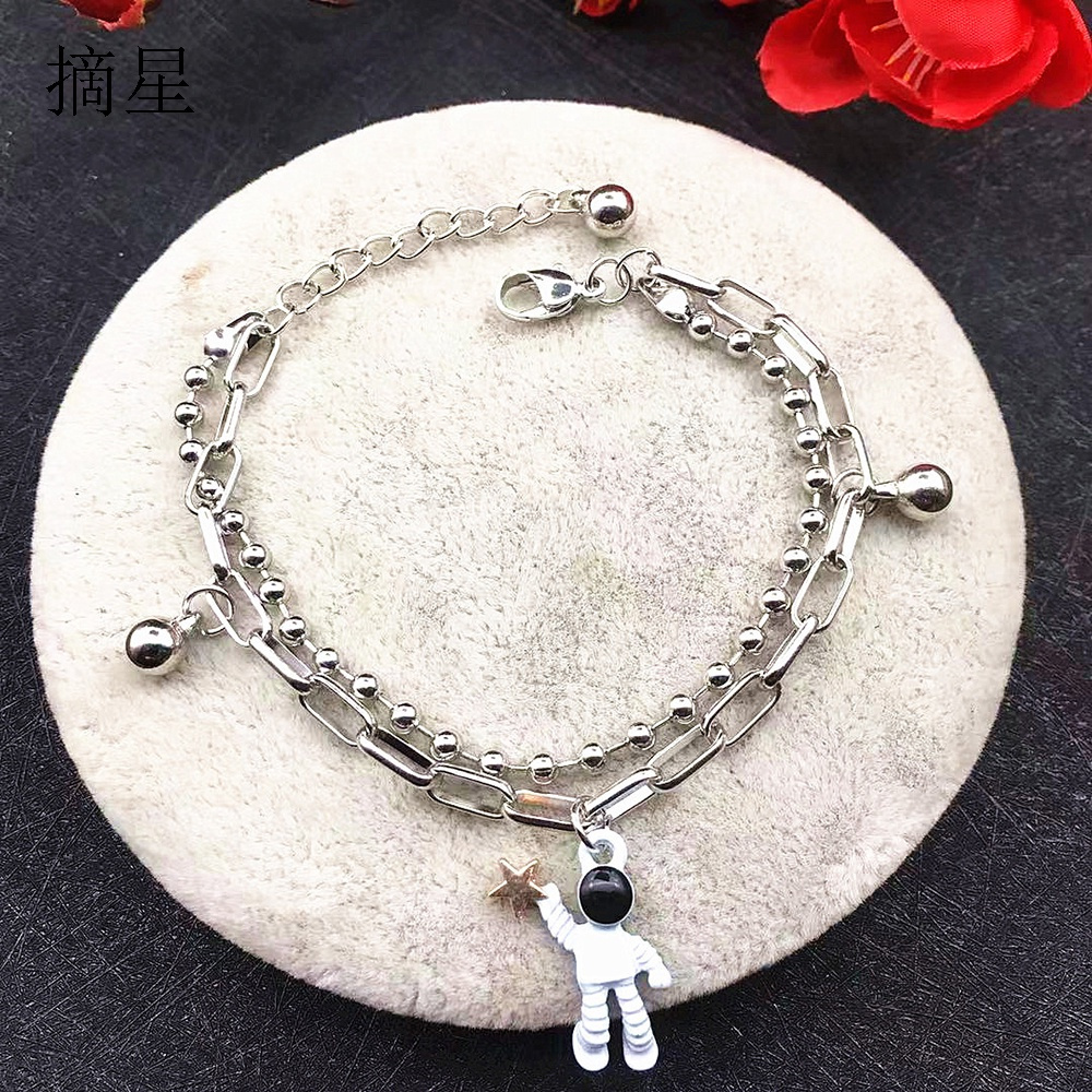 Vòng tay thiết kế hai lớp hợp thời trang Hàn Quốc trẻ trung cho cặp đôi vòng cặp Yanqueens Đồ trang sức