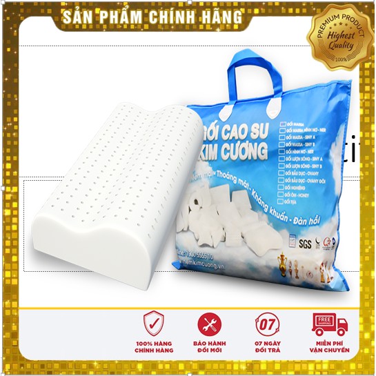 Gối Cao Su Thiên Nhiên Kim Cương  Siny [ FREESHIP ] Có Tác Dụng Giảm Đau Cổ, Giảm Ngáy, Bảo Hành Một Đổi Một