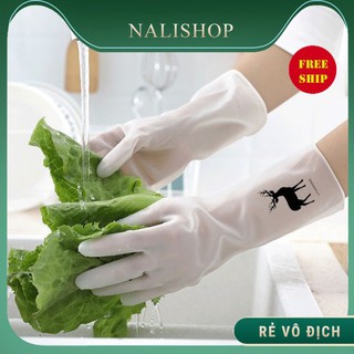 [FREESHIP] Găng Tay Rửa Bát, Rửa Chén Cao Su Hình Hươu, Không Bị Bám Mùi, Mỏng Nhưng Rất Dai, Thủy Tinh Không Đâm Thủng