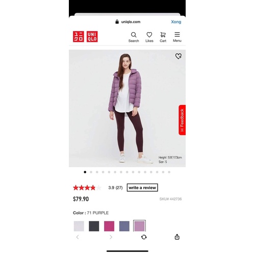 áo lông vũ uniqlo chính hãng