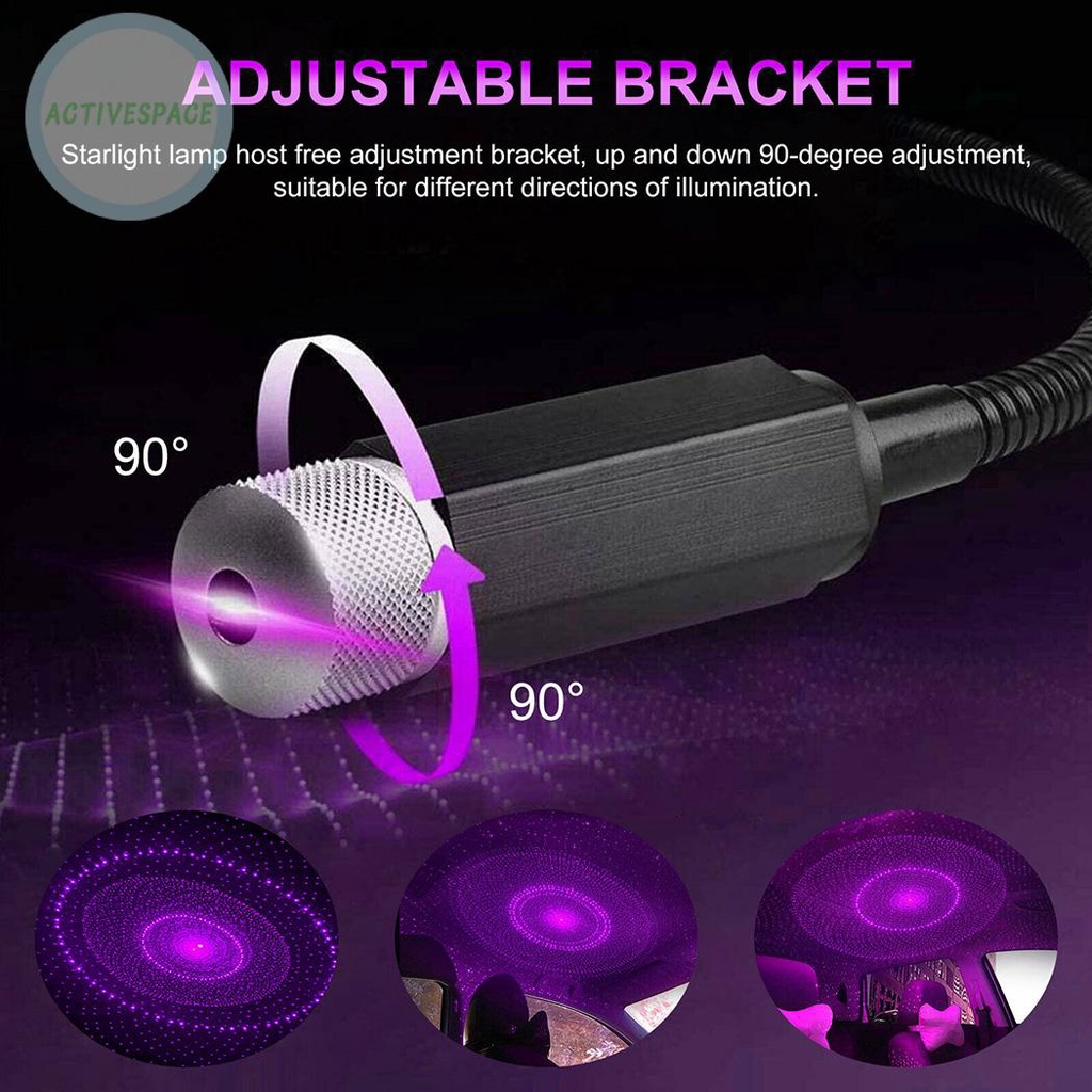 1 Đèn Chiếu Sáng Màu Tím 1w Usb 5 V Trang Trí Xe Hơi