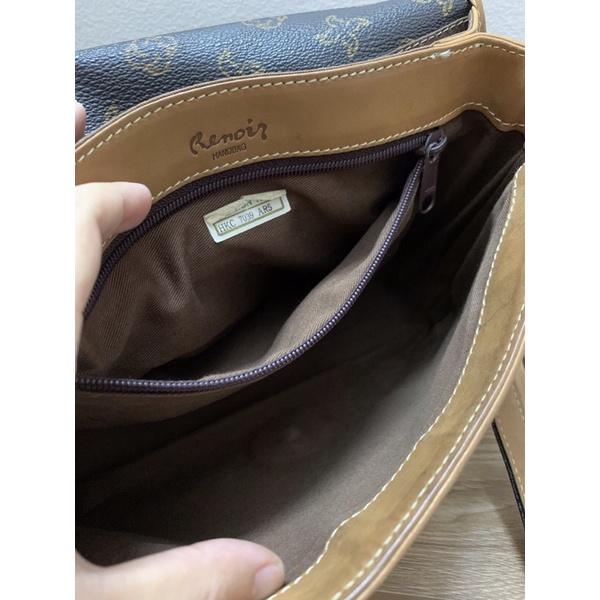 Túi đeo chéo canvas phối da hiệu RENOIR