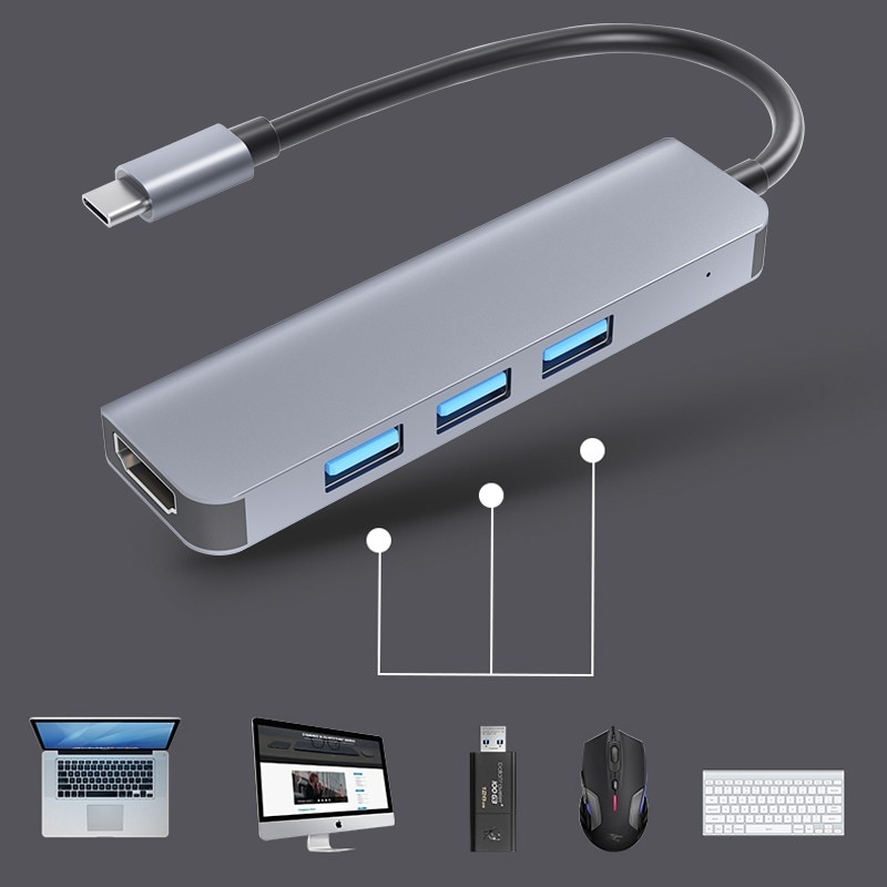 Bộ Chuyển Đổi 4 Trong 1 Type-C Sang Hdmi Usb3.0 4k Usb-C | BigBuy360 - bigbuy360.vn