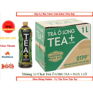 Thùng 12 Chai Trà Ô Long Tea Plus  Chai Nhựa 1 Lít