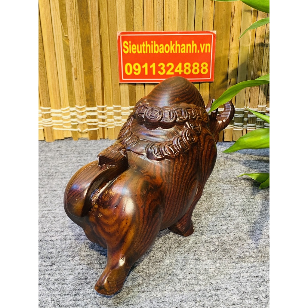 -Tượng bò tót gỗ Trắc cao cấp kt 20*9