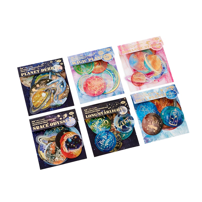 Set 30 Miếng Dán Trang Trí Sổ Tay/Sổ Tay Hình Hành Tinh Độc Đáo DIY