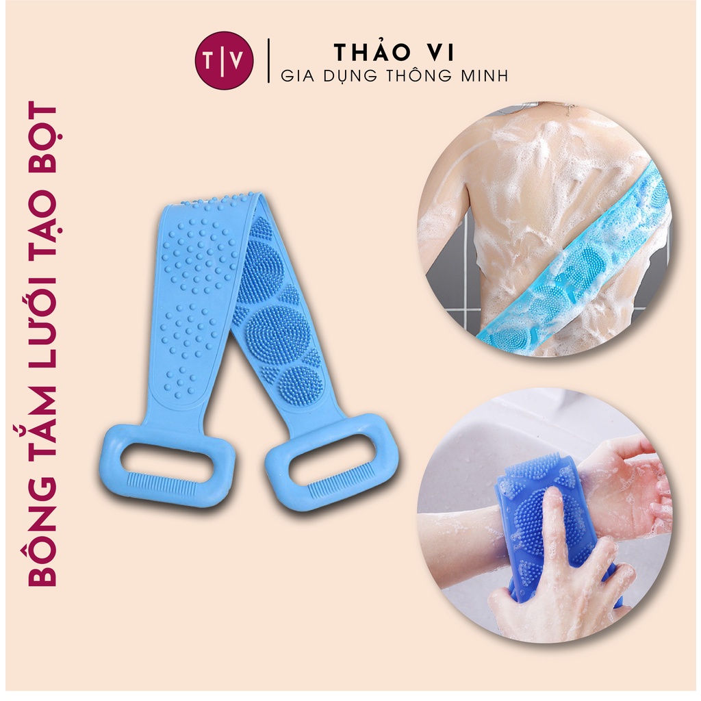 Dây Chà Lưng 2 Mặt Bằng Silicone Mềm Mịn Massage Thư Giãn