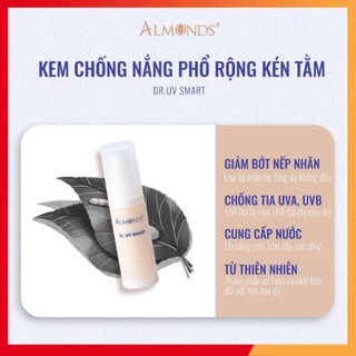 Kem chống nắng phổ rộng almonds 30gr chiết xuất kén tằm, dạng sữa