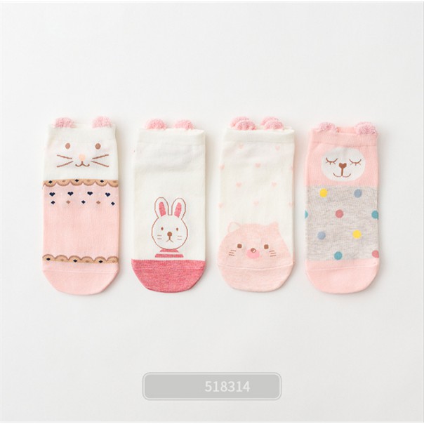Set 4 đôi vớ ngắn/ tất ngắn hình thú Mua Tất nhãn Caramella (muatatshop)