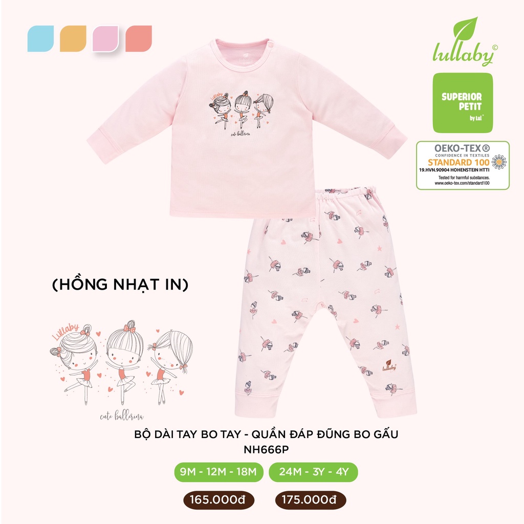 Bộ dài tay cài vai bé gái SUPERIOR PETIT Size 9M-4Y