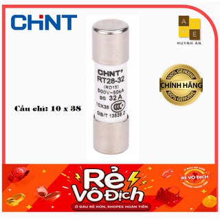 Cầu chì ống sứ 10x38 RT28, dãy dòng điện 2A -32A, Hãng CHINT