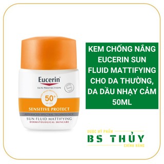 ✅[CHÍNH HÃNG] Kem Chống Nắng Eucerin Sun Fluid Mattifying Sensitive SPF50+ 50ml - Cho Da Thường, Mụn, Nhạy Cảm, Hỗn Hợp
