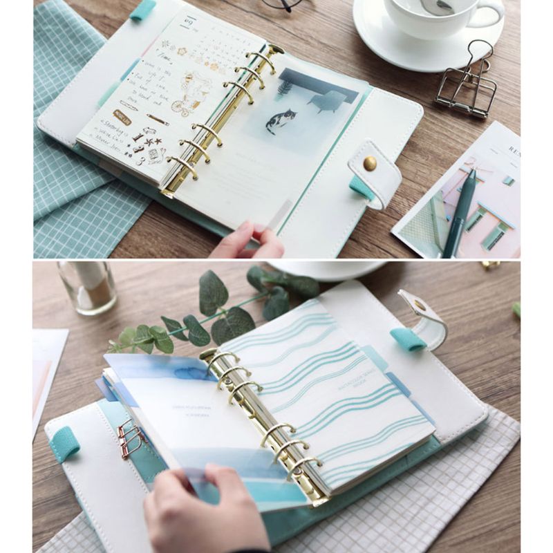 Set 5 Bìa Kẹp Giấy A5/A6 6 Vòng Tiện Lợi