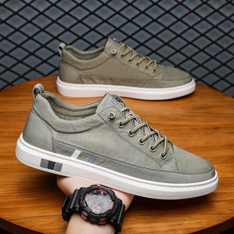 Giày thể thao vải canvas lụa lạnh thoáng khí kiểu dáng năng động cho nam 2021