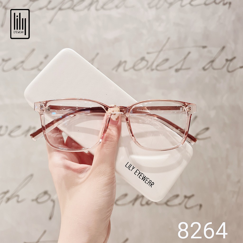 Gọng kính mắt nam nữ Lilyeyewear mắt vuông chất liệu nhựa dày dặn chắc chắn dễ đeo thời trang 8264 | BigBuy360 - bigbuy360.vn
