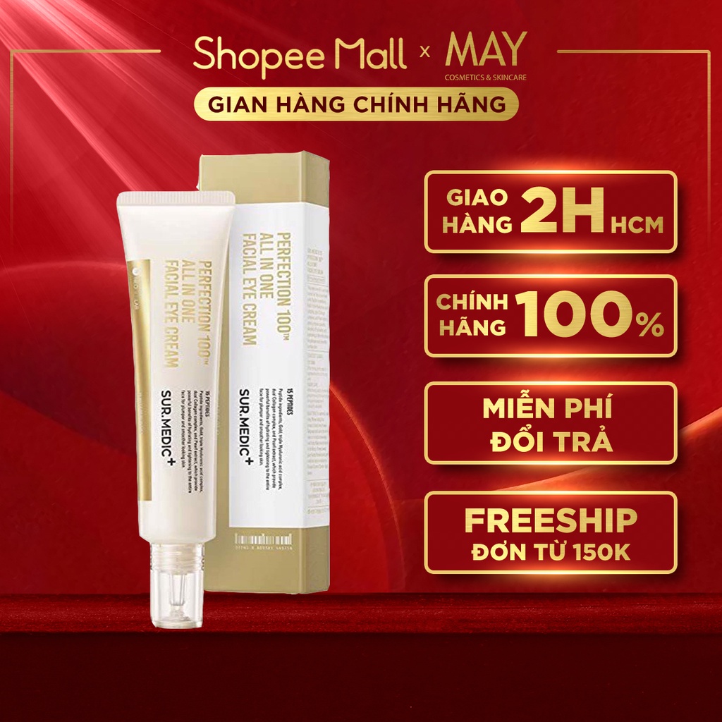 Kem giảm thâm mắt SUR MEDIC+ giúp ngăn ngừa lão hóa Perfection 100tm All In One Facial Eye Cream 35ml