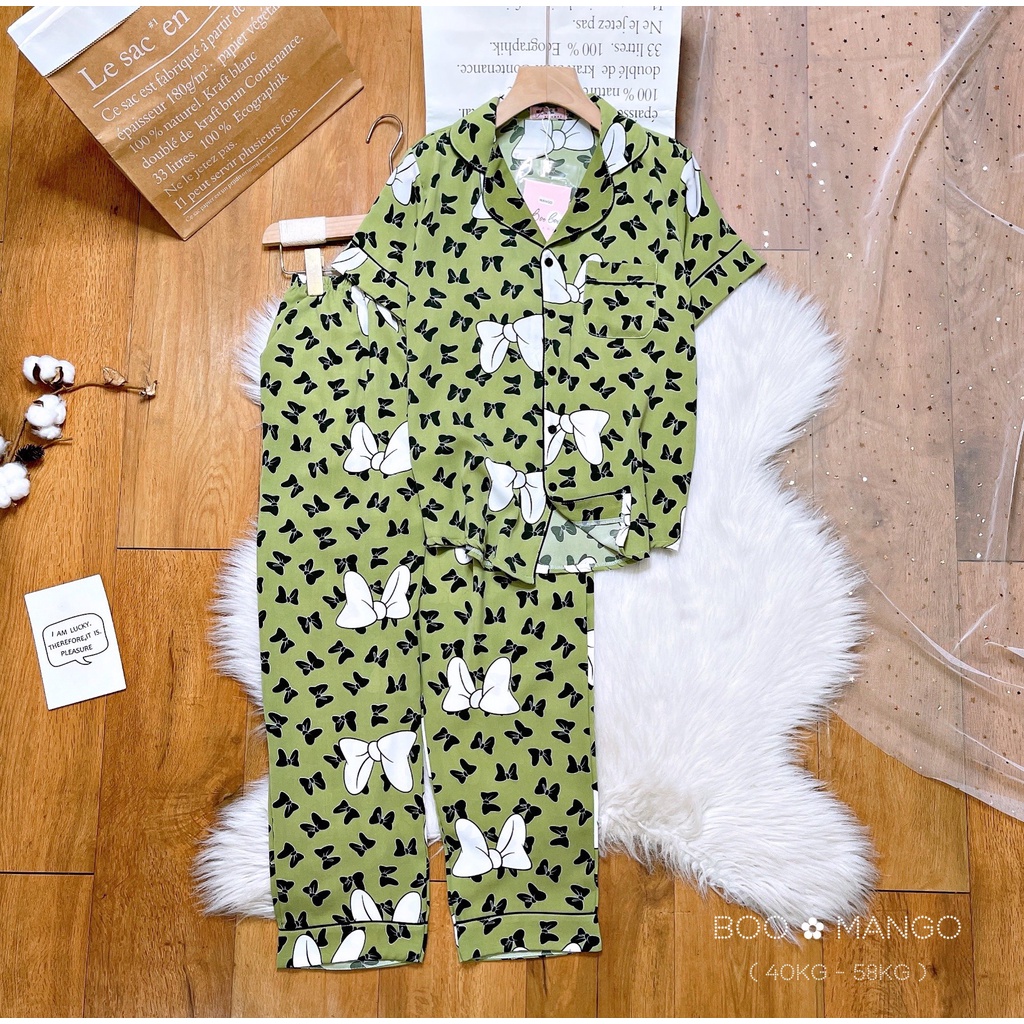ĐỒ BỘ LỤA MANGO BOO BOO MẪU NƠ