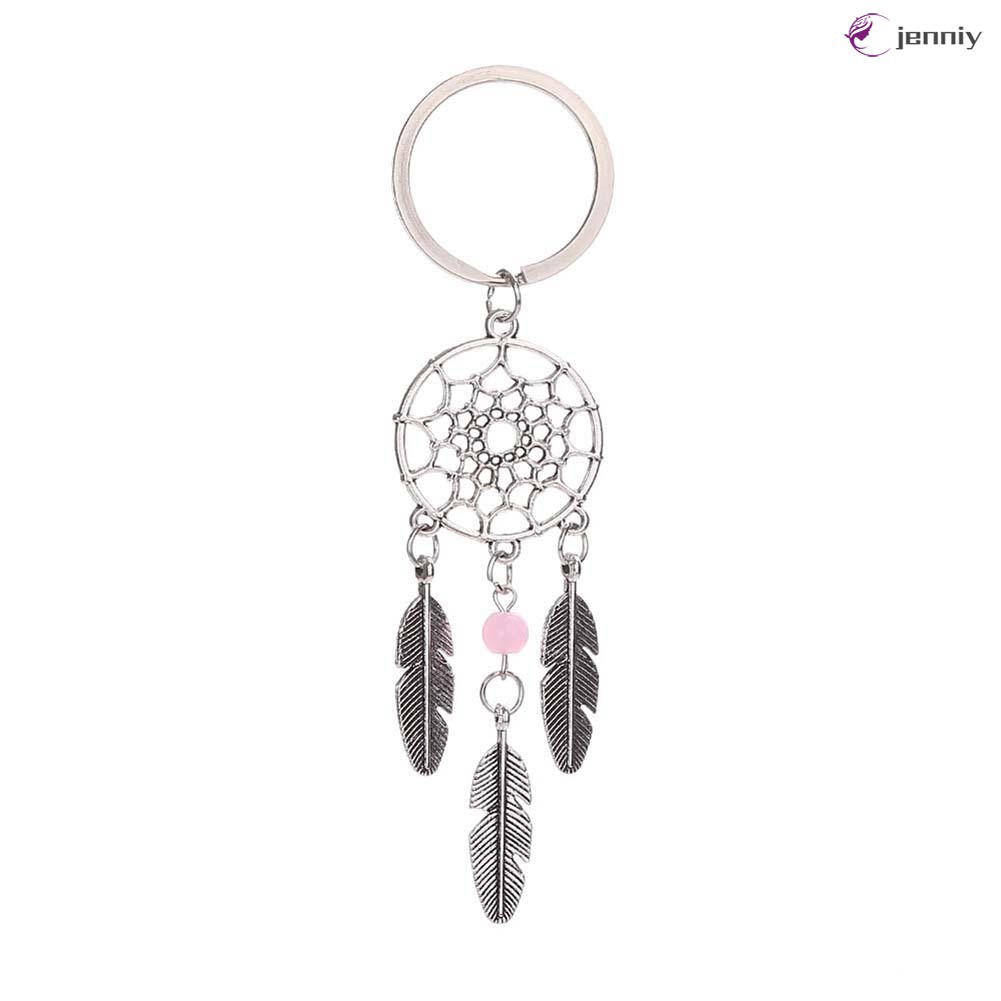 Móc Khóa Hình Dreamcatcher Phối Lông Vũ Thời Trang