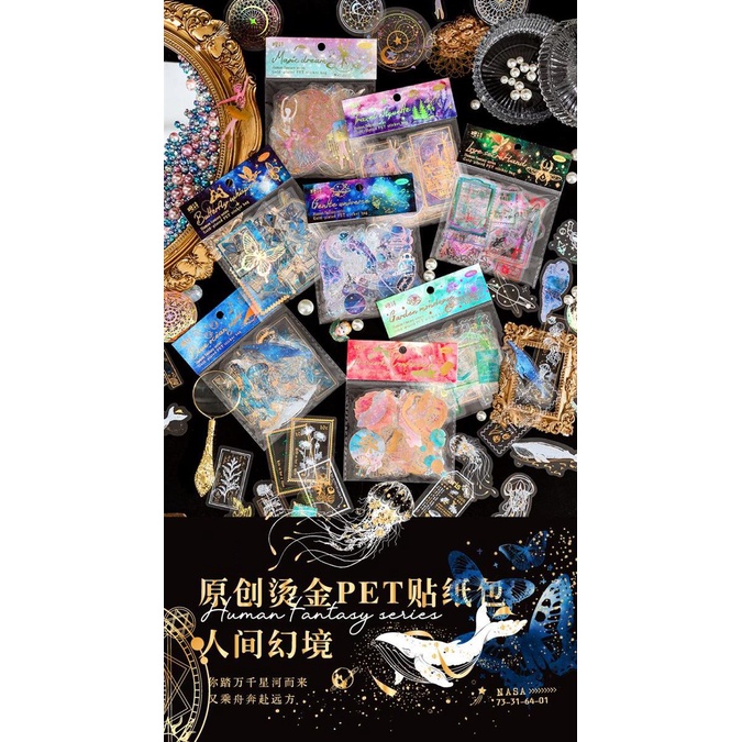 Bộ 30 Miếng Dán Trang Trí Sổ Tay Chống Thấm Nước In Họa Tiết Thú Cưng Màu Đồng Kiểu Vintage Dễ Thương