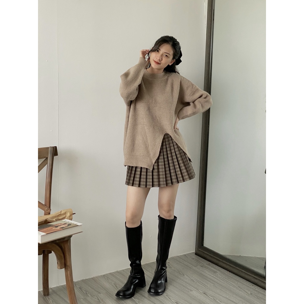 LEN CỔ TRÒN OVERSIZE XẺ TÀ TRƯỚC_AL249