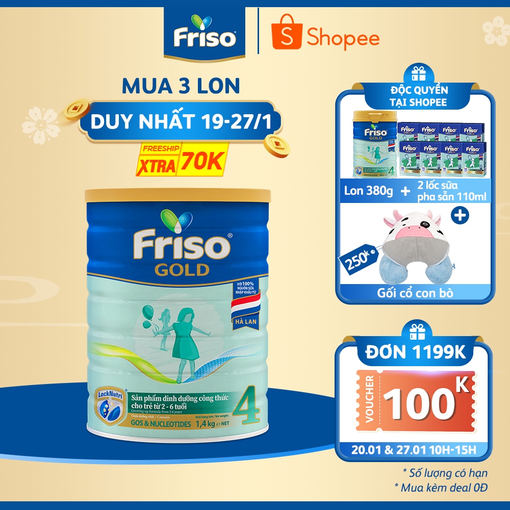 Sữa Bột Friso Gold 4 1400g Dành Cho Trẻ Từ 2 - 6 Tuổi