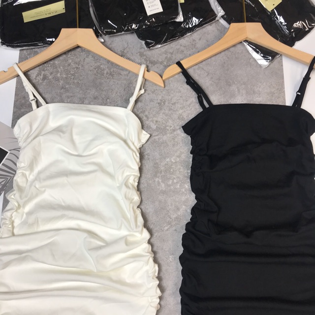 Đầm Body Nữ  Váy Body 2 Dây Sợi Bún, Dúm Eo
