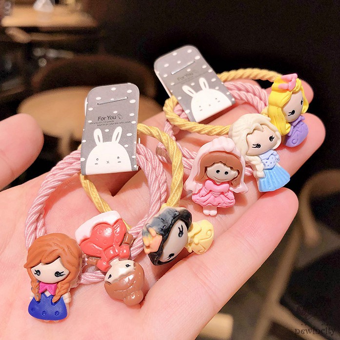 Set Dây Cột Tóc Co Giãn Đính Hoa / Trái Cây Dễ Thương Cho Bé Gái