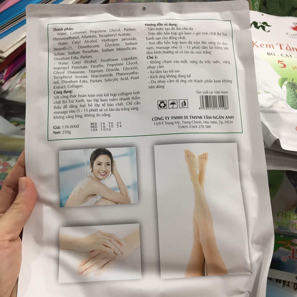 Kem tắm trắng BƠ - CÁT - TRÀ XANH RADIANT MỚI CHUYÊN DÙNG CHO THẨM MỸ VIỆN