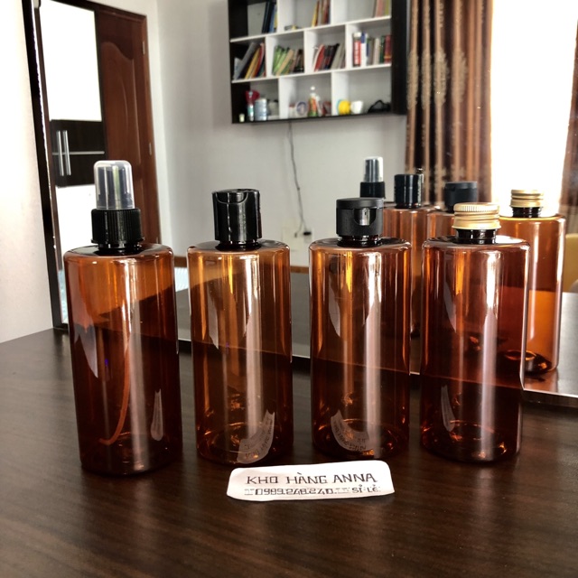 Chai lọ hủ nhựa nắp nhôm, nắp Bật nhỏ giọt- Chai pet nhựa Nâu 50ml/ 100ml/ 150ml/ 200ml/ 300ml/ 500ml chiết mỹ phẩm