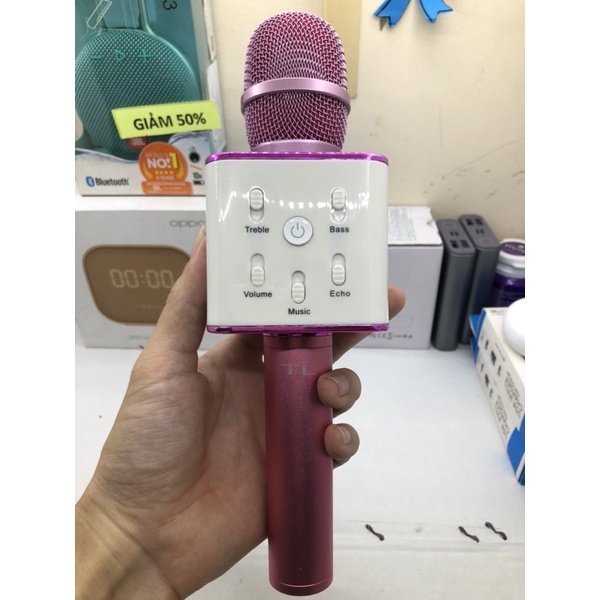 Micro kèm loa Bluetooth Karaoke Icore Q7/Q7U Kiêm Sạc Dự Phòng
