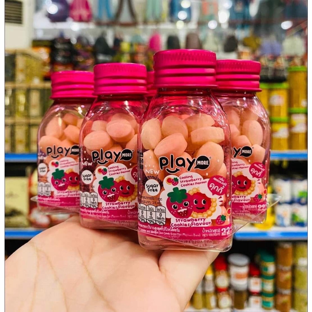 Kẹo Play More / Kẹo Vitamins  The Mát Vị Dưa Hấu Hũ/ Chanh Muối/ Xoài Hũ 25g