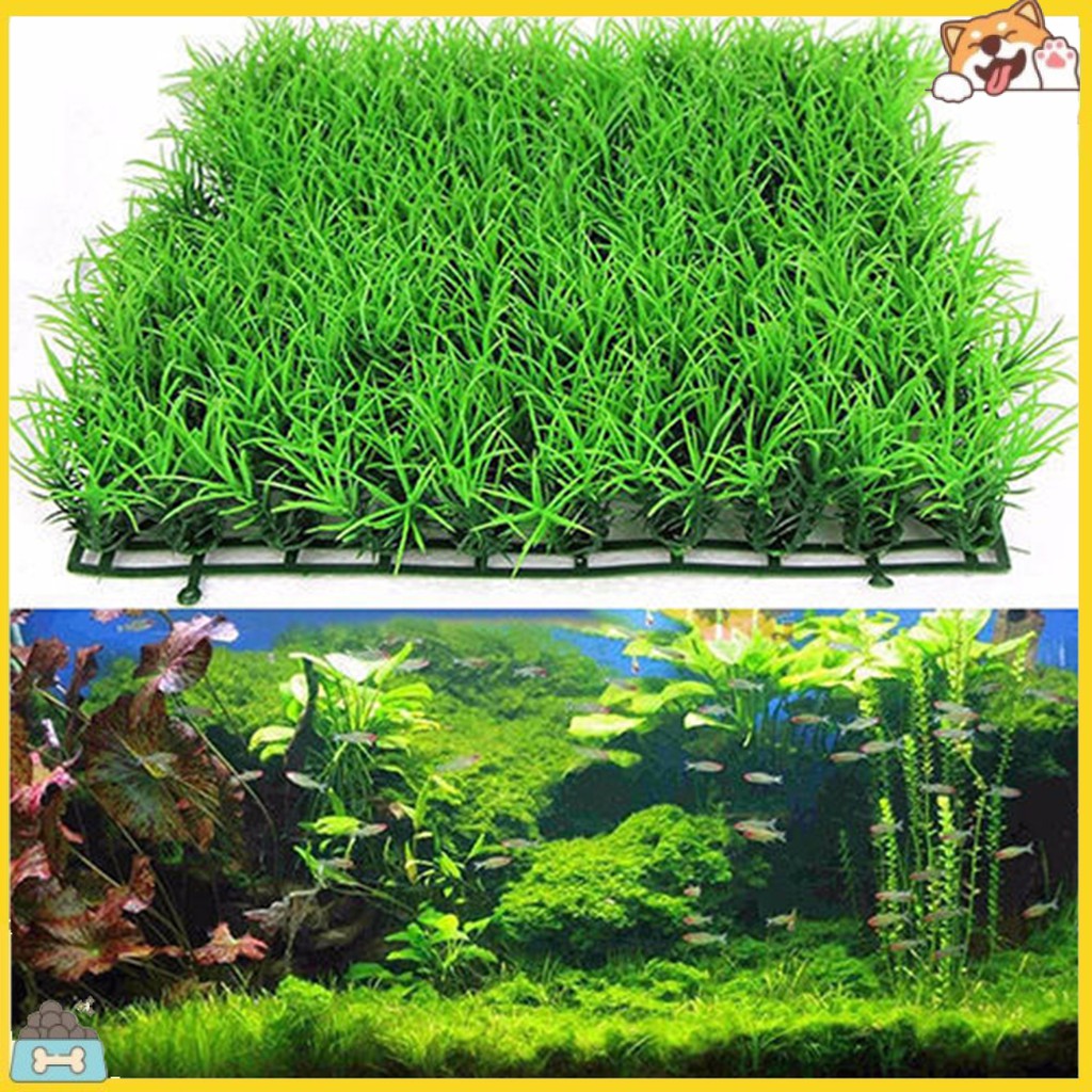 Thảm cỏ xanh nhân tạo trang trí bể cá