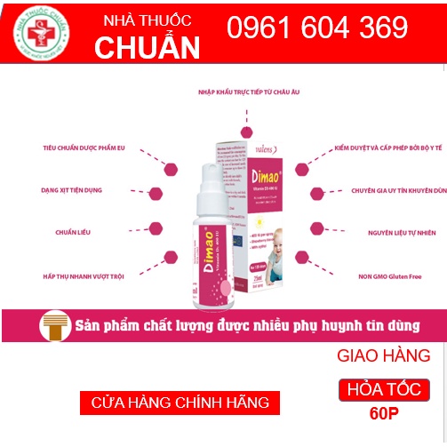 Vitamin D3 Dimao (Dạng xịt) Date xa