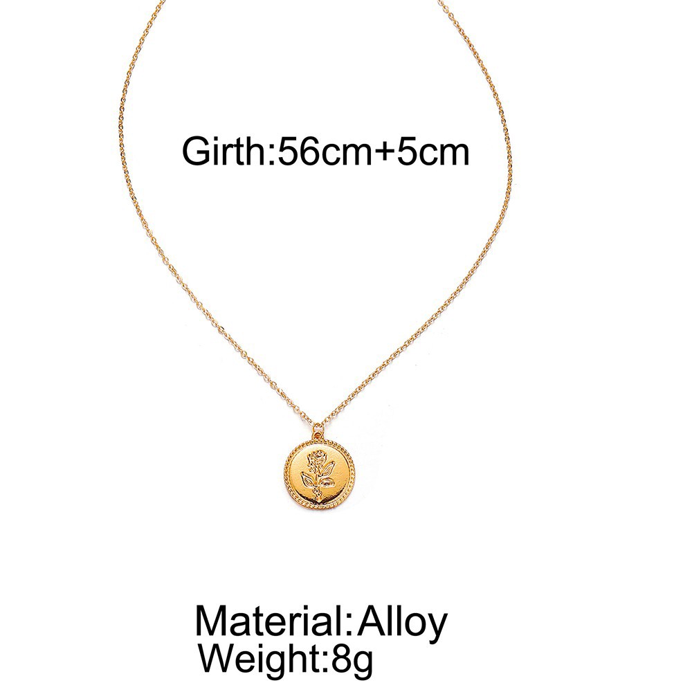 Sale 70% Dây chuyền kim loại mặt hoa hồng thiết kế đơn giản thời trang cho nữ,  Giá gốc 23,000 đ - 90B110-4