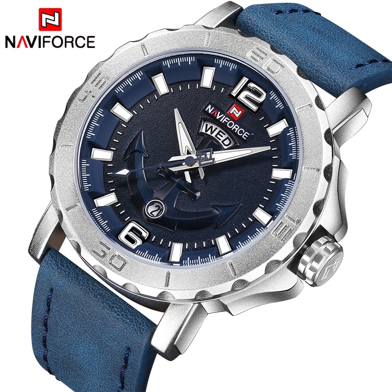 Đồng hồ đeo tay NAVIFORCE NF9122 bộ máy thạch anh phong cách quân đội thể thao thời trang thường ngày dành cho nam