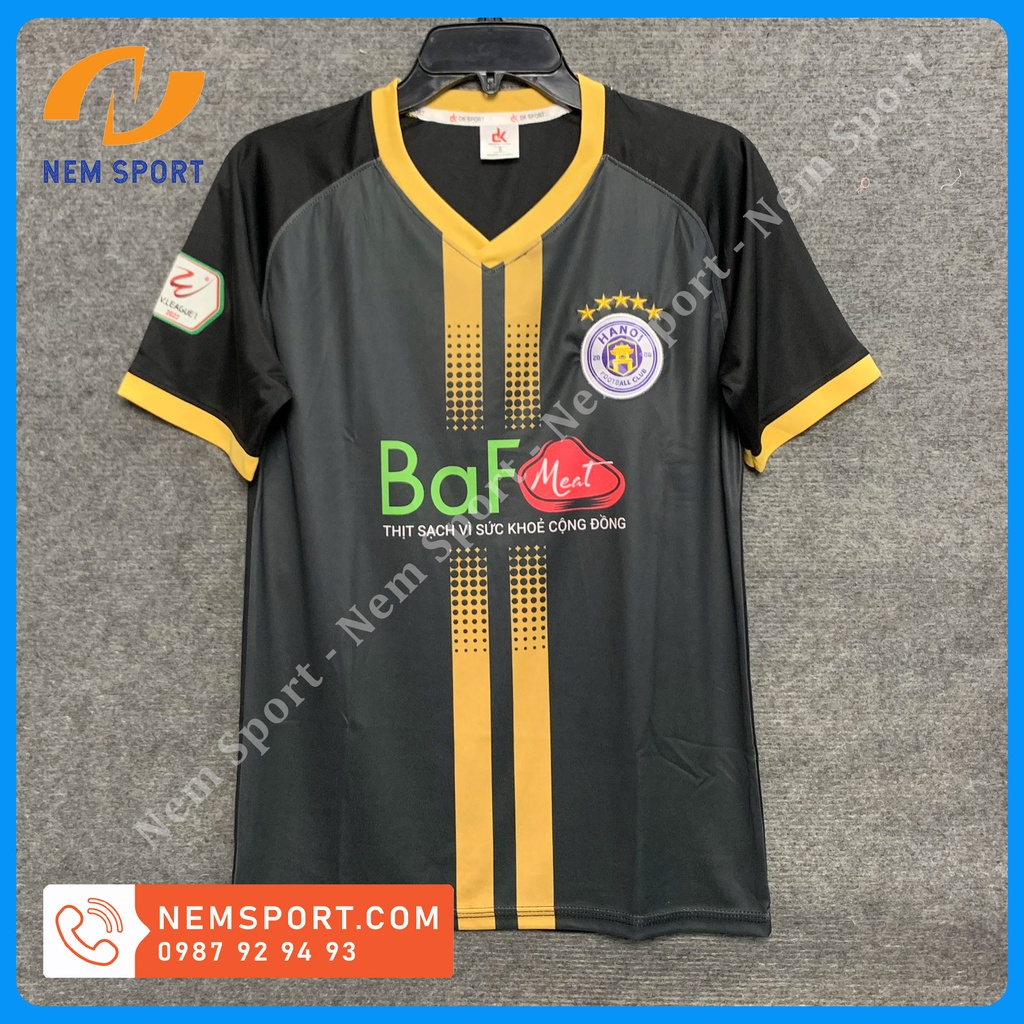Quần Áo Bóng Đá CLB HÀ NỘI Sân Khách Màu Đen Mới 2022 -Áo Đá Banh CLB Hà Nội Màu Đen