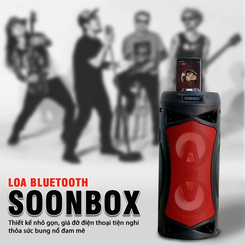 Loa Bluetooth SOONBOX-S4403, công suất 10W, dung lượng 1200mAh, thiết kế thể thao,dây đeo cá tính, tặng kèm micro remote
