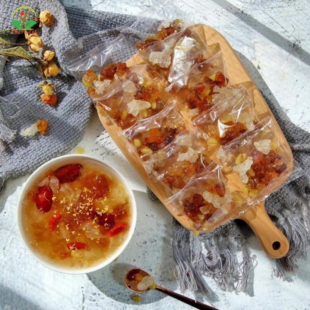 Chè Dưỡng Nhan Tuyết Yến Nhựa Đào Chuẩn Loại 1, Nguyên Liệu Nấu Bổ Dưỡng Thơm Ngon, Đẹp Da, Dáng,OneFood68