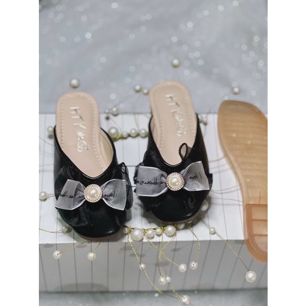 Sục nơ ren công chúa dáng Hàn Quốc da PU cho bé gái,sục trẻ em cho bé gái