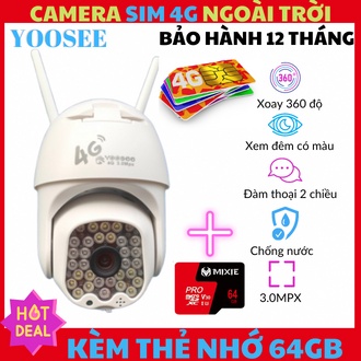 Camera Yoosee xài sim 4G 32 led chống nước quay đêm có màu - 1 đổi 1 trong vòng 7 ngày nếu sản phẩm có lỗi
