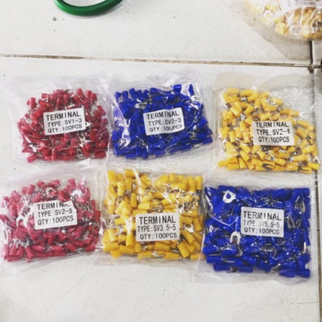 Đầu cos tròn bọc nhựa bấm đầu dây điện loại 1~6mm2 đồng thao